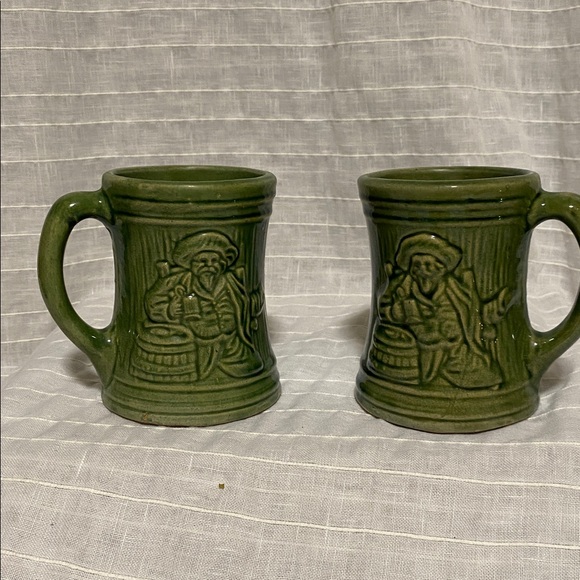 Mccoy Other - McCoy pottery Mugs with Embossed Design 1920’s